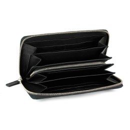 Кошелёк BUGATTI АТЛАНТА | ATLANTA, на молнии, чёрный, натуральная воловья кожа, 19,5х2,5х10,5 см