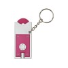 Брелок-держатель для монет "Allegro" с фонариком, фуксия/серебристый