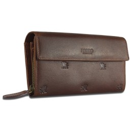 Кошелек Mano "Don Leon", натуральная кожа в коричневом цвете, 19 х 10 см