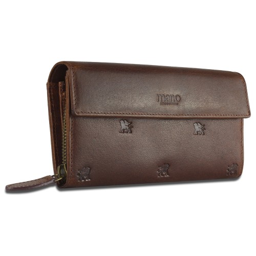 Кошелек Mano "Don Leon", натуральная кожа в коричневом цвете, 19 х 10 см