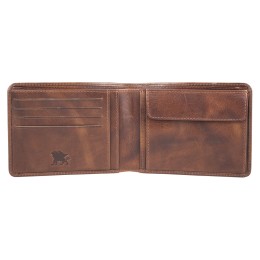 Бумажник Mano "Don Luca", натуральная кожа в коньячном цвете, 12,5 х 9,7 см
