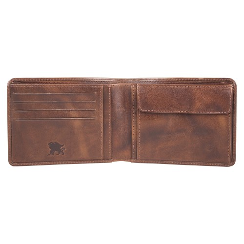 Бумажник Mano "Don Luca", натуральная кожа в коньячном цвете, 12,5 х 9,7 см