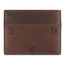 Портмоне Mano "Don Leon", натуральная кожа в коричневом цвете, 11 х 8,6 см