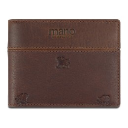 Портмоне Mano "Don Leon", натуральная кожа в коричневом цвете, 11 х 8,6 см