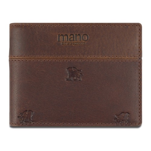 Портмоне Mano "Don Leon", натуральная кожа в коричневом цвете, 11 х 8,6 см