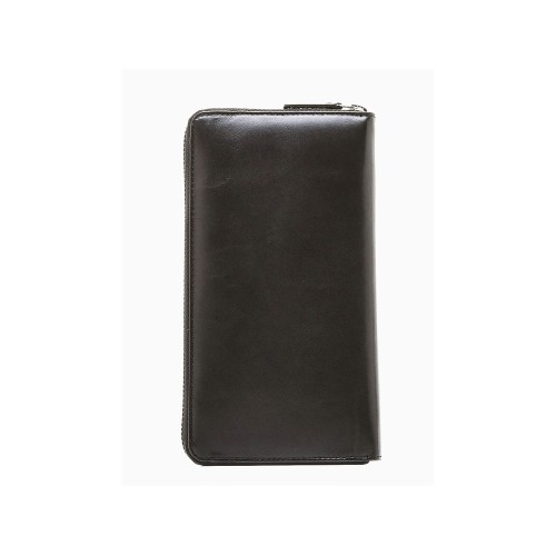 Кошелёк BUGATTI АТЛАНТА | ATLANTA, на молнии, чёрный, натуральная воловья кожа, 19,5х2,5х10,5 см