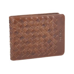 Бумажник Mano "Don Luca", натуральная кожа в коньячном цвете, 12,5 х 9,7 см