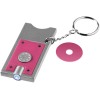 Брелок-держатель для монет "Allegro" с фонариком, фуксия/серебристый