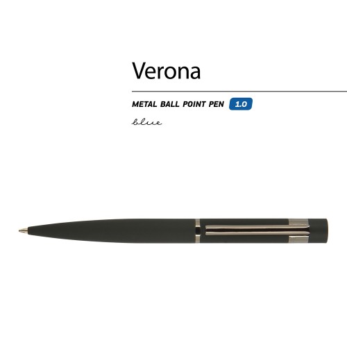 Ручка шариковая автоматическая BrunoVisconti "VERONA" цвет корпуса черный, soft-touch, 1 мм, синяя