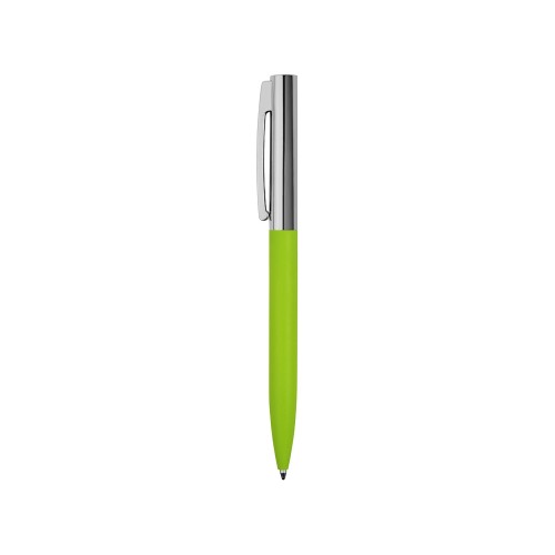 Ручка металлическая soft-touch шариковая «Tally» с зеркальным слоем, серебристый/зеленый