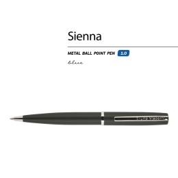 Ручка "Sienna" шариковая  автоматическая, черный металлический корпус soft-touch, 1.0 мм, синяя