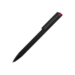 Ручка металлическая шариковая "Taper Metal" софт-тач с цветным зеркальным слоем, черный с красным