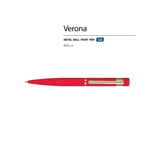 Ручка шариковая автоматическая BrunoVisconti "VERONA" цвет корпуса красный, soft-touch, 1 мм, синяя