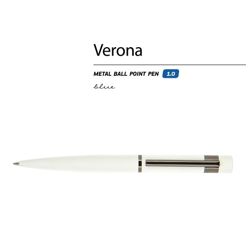 Ручка шариковая автоматическая BrunoVisconti "VERONA" цвет корпуса белый, soft-touch, 1 мм, синяя