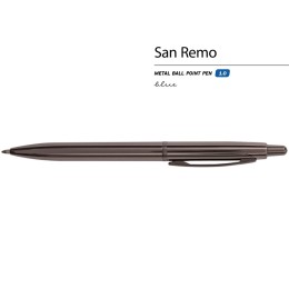 Ручка металлическая шариковая "San Remo", вороненая сталь