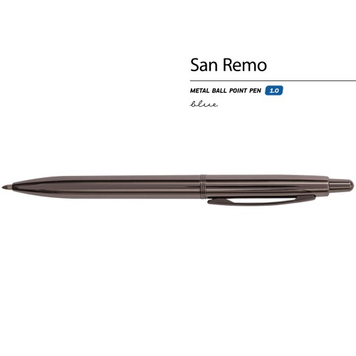 Ручка металлическая шариковая "San Remo", вороненая сталь