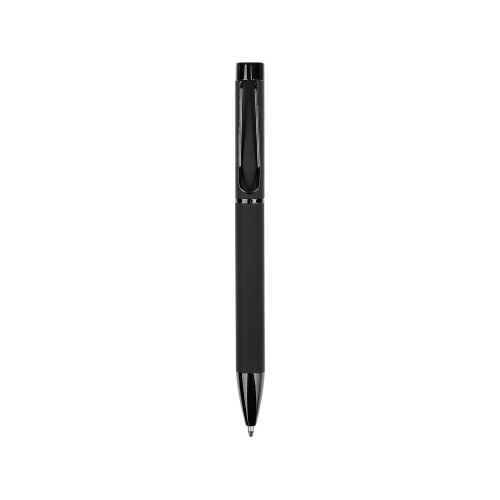Металлическая шариковая ручка "Black Lama", софт-тач, черный