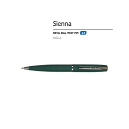 Ручка "Sienna" шариковая  автоматическая, зеленый металлический корпус soft-touch, 1.0 мм, синяя