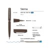Ручка "Sienna" шариковая  автоматическая, коричневый металлический корпус soft-touch, 1.0 мм, синяя