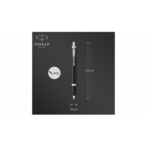 Шариковая ручка Parker IM Mat Black CT лак матовый, стержень: M, цвет чернил: blue, в подарочной упаковке.
