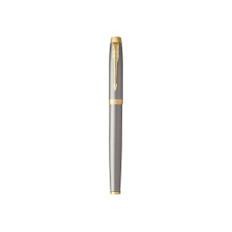 Перьевая ручка Parker IM Metal Brushed Metal GT, перо: F, цвет чернил: blue