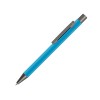 Ручка шариковая UMA «STRAIGHT GUM» soft-touch, с зеркальной гравировкой, голубой