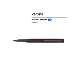 Ручка шариковая автоматическая BrunoVisconti "VERONA" цвет корпуса вороненая сталь, 1 мм, синяя