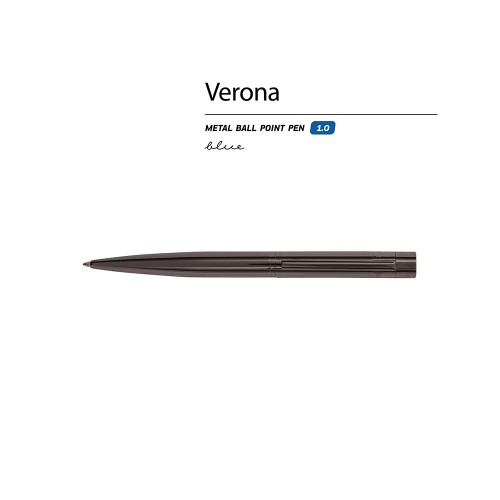 Ручка шариковая автоматическая BrunoVisconti "VERONA" цвет корпуса вороненая сталь, 1 мм, синяя