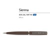 Ручка "Sienna" шариковая  автоматическая, коричневый металлический корпус soft-touch, 1.0 мм, синяя