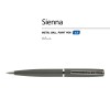 Ручка "Sienna" шариковая  автоматическая, серый металлический корпус soft-touch, 1.0 мм, синяя