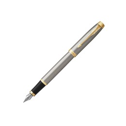 Перьевая ручка Parker IM Metal Brushed Metal GT, перо: F, цвет чернил: blue