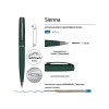Ручка "Sienna" шариковая  автоматическая, зеленый металлический корпус soft-touch, 1.0 мм, синяя
