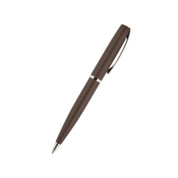 Ручка "Sienna" шариковая  автоматическая, коричневый металлический корпус soft-touch, 1.0 мм, синяя