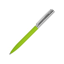 Ручка металлическая soft-touch шариковая «Tally» с зеркальным слоем, серебристый/зеленый