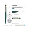 Ручка шариковая автоматическая BrunoVisconti "VERONA" цвет корпуса зеленый, soft-touch, 1 мм, синяя
