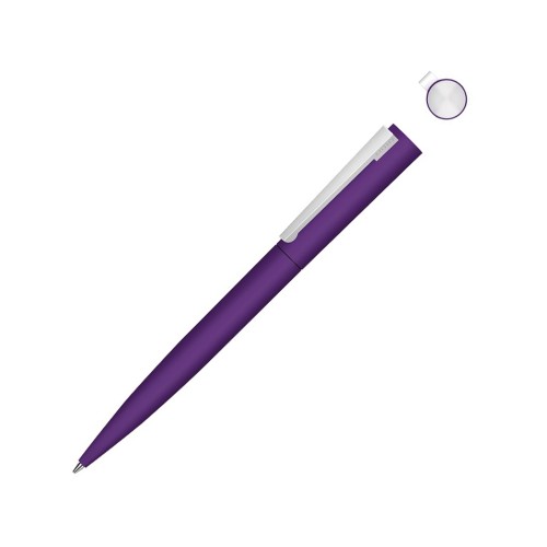 Металлическая шариковая ручка soft touch "Brush gum", фиолетовый