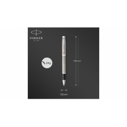 Ручка-роллер Parker IM Stainless Steel CT, стержень: F, цвет чернил: black, в подарочной упаковке