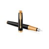 Перьевая ручка Parker IM Premium Black GT, перо: F, цвет чернил: blue, в подарочной упаковке.