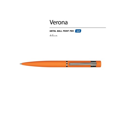 Ручка шариковая автоматическая BrunoVisconti "VERONA" цвет корпуса оранжевый, soft-touch, 1 мм, синяя