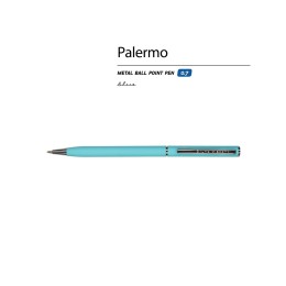 Ручка шариковая автоматическая BrunoVisconti® "PALERMO" цвет корпуса бирюзовый, soft-touch, 0.7 мм