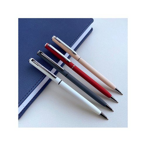 Ручка шариковая автоматическая BrunoVisconti® "PALERMO" цвет корпуса пудровый, soft-touch, 0.7 мм