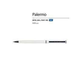 Ручка шариковая автоматическая BrunoVisconti® "PALERMO" цвет корпуса белый, soft-touch, 0.7 мм