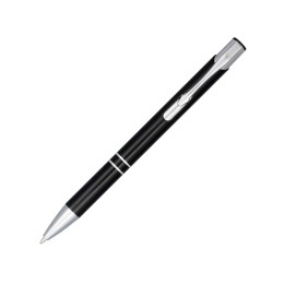 Кнопочная шариковая ручка Moneta из анодированного алюминия, черные чернила, черный