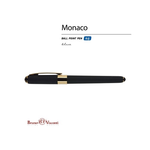Ручка пластиковая шариковая «Monaco», 0,5мм, синие чернила, черный
