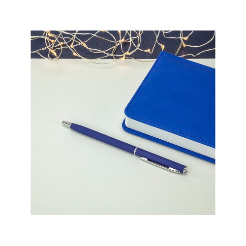 Ручка шариковая автоматическая BrunoVisconti® "PALERMO" цвет корпуса синий, soft-touch, 0.7 мм