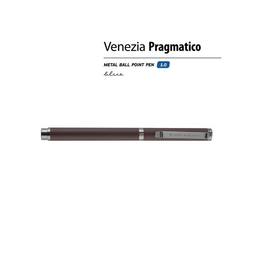 Ручка металлическая шариковая "Venezia Pragmatico" софт-тач, коричневый