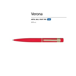 Ручка металлическая шариковая "Verona", софт-тач, 1.0 мм, красный