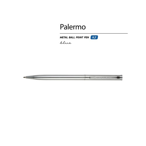 Ручка шариковая автоматическая BrunoVisconti® "PALERMO" цвет корпуса серебряный, 0.7 мм