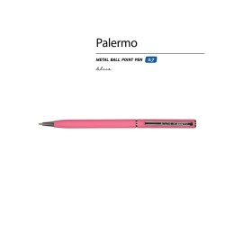 Ручка шариковая автоматическая BrunoVisconti® "PALERMO" цвет корпуса красный коралловый, soft-touch, 0.7 мм