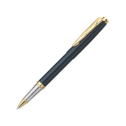 Ручка-роллер Pierre Cardin GAMME Classic со съемным колпачком, черный/серебро/золото